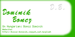 dominik boncz business card